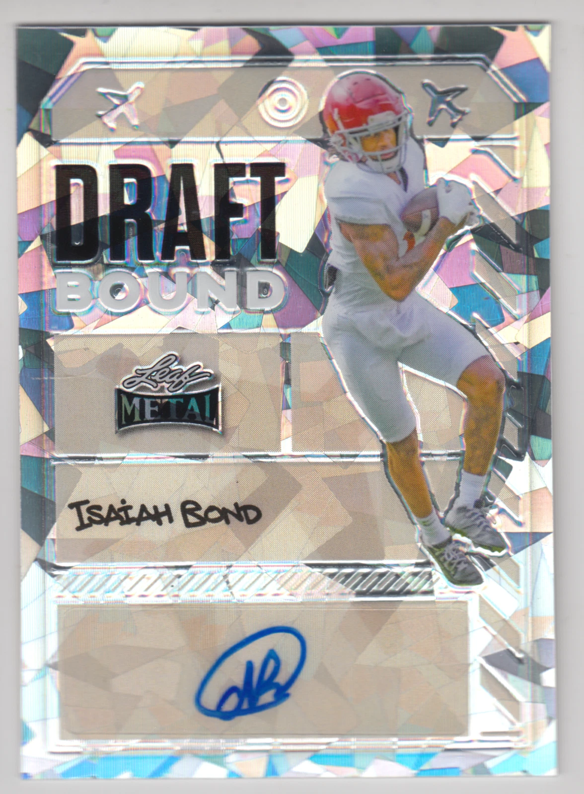 2024 LEAF METAL ISAIAH BOND /8 AUTO SILVER CRYSTAL DRAFT BOUND AUTOGRAPH #DB-IB1