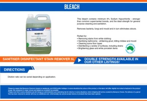 Bleach 6% - INDUSTRIAL GRADE Sanitiser Disinfectant Stain Remover 5L - Picture 1 of 3