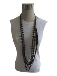 EXPRESS NECKLACE Multi Strand TEXTURED BEADS SMOOTH GOLD TONE BEADS NWT - Picture 1 of 6