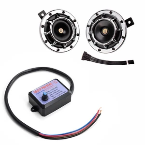 12V metal dual speaker kit with protective grille and 12 tone controller - Picture 1 of 6