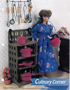 Moda bambola MODELLO plastica tela ANGOLO CULINARIO panettiere rack pentole padelle bollitore - Foto 1 di 5