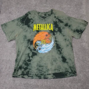 Metallica Shirt Men's XL Green Pushead Skull Music Rock Short Sleeve Tie Dye - Picture 1 of 8