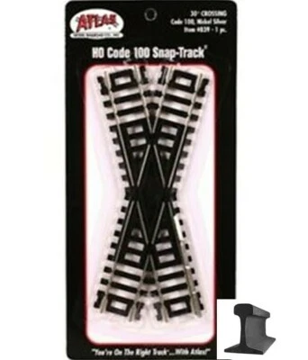 Atlas HO Scale ~ New 2025 ~ Code 100 ~ 30 Degree Snap Track Crossing ~ 839 - Image 1 of 2