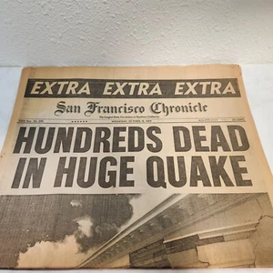 VTG San Francisco Chronicle Newspaper Oct 1989 Northridge Earthquake Bay Area - Bild 1 von 4