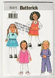Butterick 3605 Toddlers Jumper Top Skirt Pants Sz 1-2-3-4 Sewing Pattern UNCUT - Picture 1 of 2