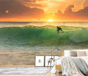 3D Surf Sea Wave ZHU4724 Wallpaper Wall Mural Removable Self-adhesive Zoe - Picture 1 of 5