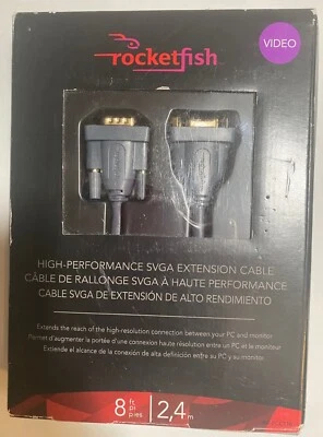 8' High-Performance SVGA Extension Cable - New Rocketfish RF-PCC116 - Image 1 of 4
