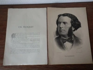 Gravure Lithographie CHARLES THOMAS FLOQUET Pantheon Republicain (Vers 1880) - Picture 1 of 1