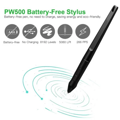Battery-free Stylus Pen For Huion KAMVAS Pro 22 Inspiroy Q11K V2 Q620M GT2201 - Image 1 of 4