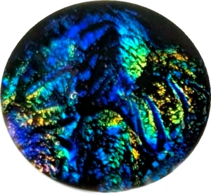 "Philip 18mm x 19mm" Unique Individual Hand Made Dichroic Glass Cabochon RELEI - Picture 1 of 2