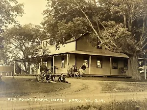 Cartolina Elm Point Farm North Hero VT RPPC foto reale Vermont - Foto 1 di 4