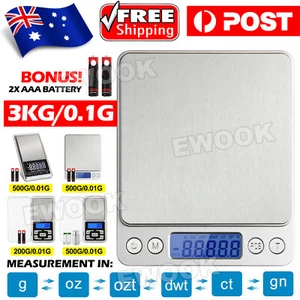 3kg/0.1g Kitchen Digital Scale LCD Electronic Balance Food Weight Postal Scale - Picture 1 of 15