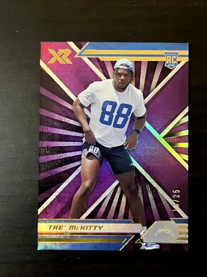 Tre' McKitty 2021 Panini XR Rookie Purple /25 #168 RC Los Angeles Chargers SSP - Image 1 of 2