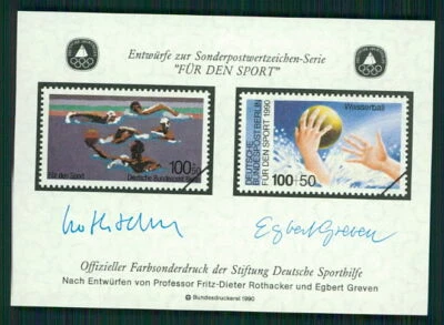 ¡BORRADORES DE BLOQUE DEL COMITÉ OLÍMPICO DE AYUDA DEPORTIVA ALEMANA!! WATER POLO m2357 Foto 1 de 2