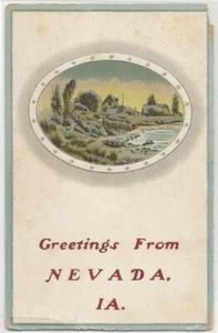 Postal de Nevada, IA Iowa 1910, saludos desde - Imagen 1 de 2