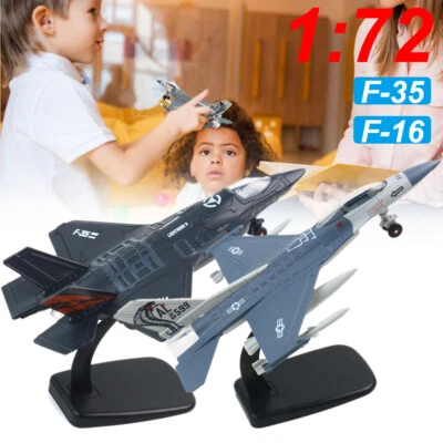 F-35&F-16 Fighter Jet Aircraft Set 1:72 Scale Diecast Plane Model w/ Light&Sound - Image 1 of 4
