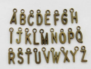 156PCS Antiqued  Bronze Colour Metal alphabet letter charms Jewelry Making - Picture 1 of 6