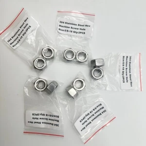 2PCS 5/8-18 304 Stainless Steel Hex Machine Screw Nuts - Picture 1 of 2