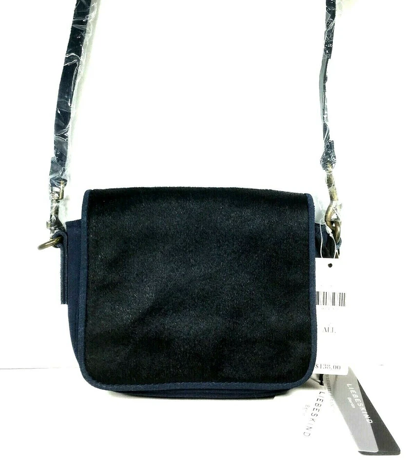 Liebeskind Berlin Small Navy Blue Suede Calf Hair Crossbody Bag-NWT- Small Flaw - Image 1 of 4