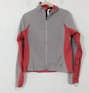 Pearl Izumi Women Full Zip Cycling Jacket Fleece Pocket Lining Gray Pink Small S - Picture 1 of 7