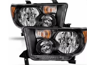 2007-2013 Toyota Tundra 2008-2017 Sequoia Headlight Assembly Left/Right Black - Picture 1 of 2