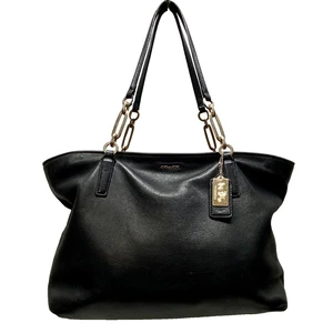 Coach Madison East West Tote 26769 Black Soft Leather Shoulder Bag Authentic GUC - Picture 1 of 22