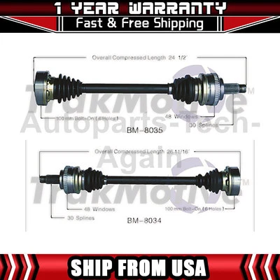 2 juntas de eje trasero TrakMotive CV para BMW 330i 2001-2005 Foto 1 de 3