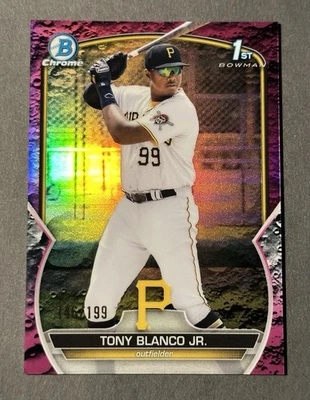2023 Bowman Chrome 1st Tony Blanco Jr. #BCP-134 Fuchsia Crater Refractor /199 - Image 1 of 2