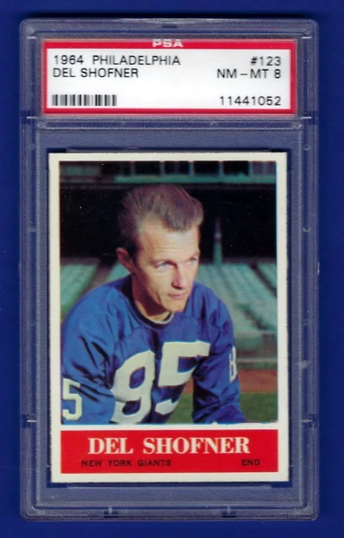 1964 Philadelphia #123 Del Shofner - PSA 8 - New York Giants - Image 1 of 1