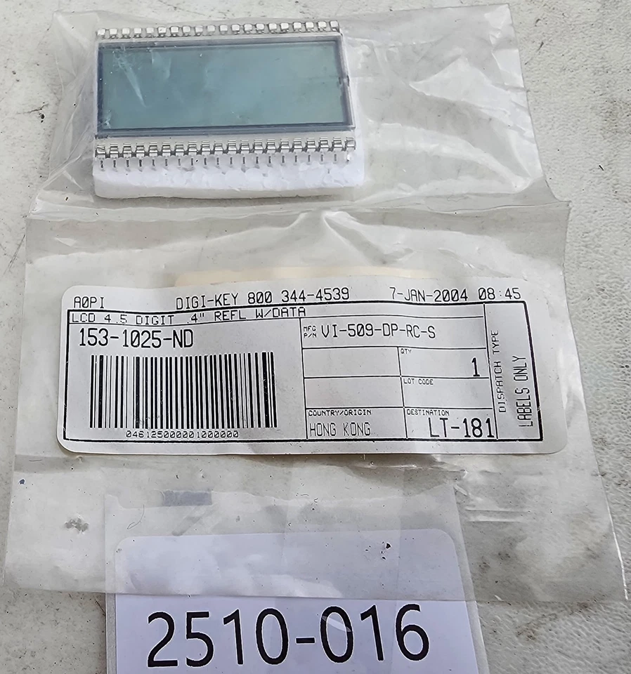 DigiKey Varitronix VI-509-DP-RC-S LCD Module 4.5 Digital 4.5 X 1 Reflective NEW - Image 1 of 4