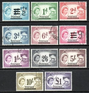 NYASALANDIA USADO 1963 SG188-98 juego definitivo de recargo - Imagen 1 de 1