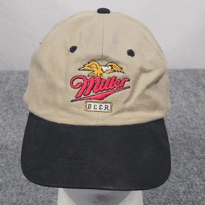 Sombrero Cerveza Miller Caqui Negro Dos Tonos Bordado De Colección Años 90 Y2K Filipinas Foto 1 de 4