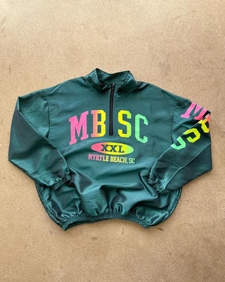 Vintage 90s Myrtle Beach South Carolina Quarter Zip Windbreaker Jacket Men's L - Image 1 of 4