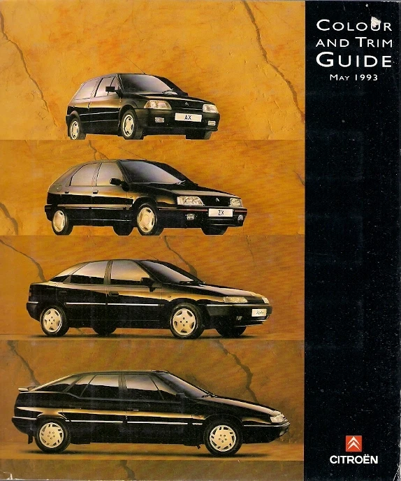 Citroen Colour & Trim Mid-Late 1993 UK Market Foldout Brochure AX ZX Xantia XM - Image 1 of 1