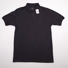 Kids School Uniform Polo Shirt Boys Size 20 Black Short Sleeve Knit Irregular