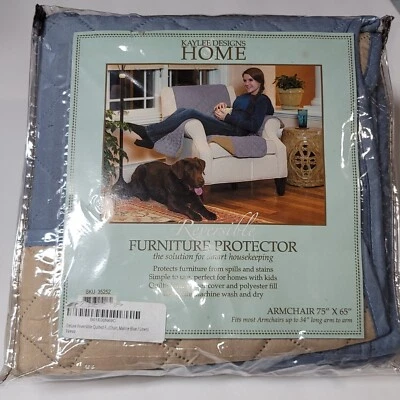 Стеганый чехол для стула двусторонний чехол 1 сиденье водонепроницаемый коврик для защиты домашних животных - Изображение 1 из 4