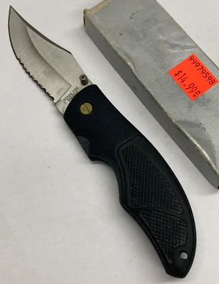 Cuchillo Plegable Negro con Combo Hoja de Punto de Caída, Interruptor de Pulgar (Descuento) Foto 1 de 4