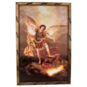 Mrcjsales - St. Michael Essence - Rustic Frame, Symbol of Strength, Hope, and Sp - Picture 1 of 11