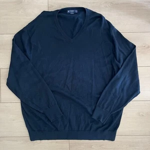Daniel Cremieux Supima Cotton Sweater XXL Navy Blue V neck Sweater - Picture 1 of 4