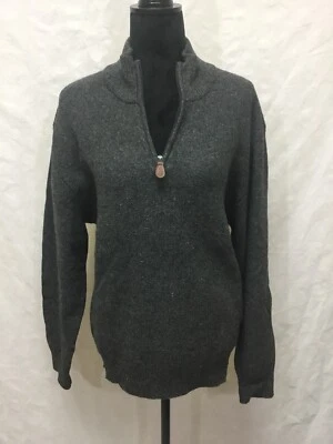 JOS. A BANKS Mens Grey Lambs Wool Zip-Up Sweater Sz L - Image 1 of 4