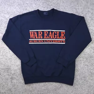 VTG Auburn War Eagle Hoodie Mens Small Split Bar Spellout Logo Sweatshirt Crew - Picture 1 of 10