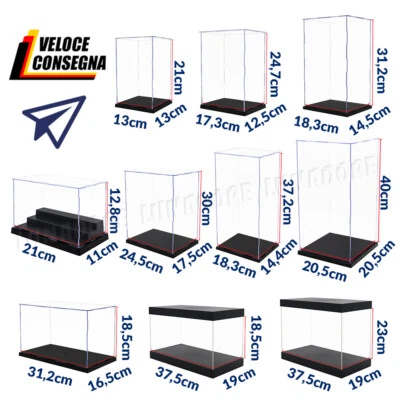 Vetrina Acrilico Teca Plexiglass Espositore per Action Figure 30cm Modellino - Immagine 1 di 4