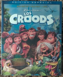 NEW The Croods 3D Blu-ray DVD 2013 3-Disc Set w Embossed Slipcover Mexico Import - Picture 1 of 2