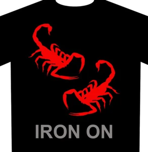 Paquete de 2 calcomanías de vinilo de transferencia de calor para telas Scorpion Iron On Scorpion - Imagen 1 de 1