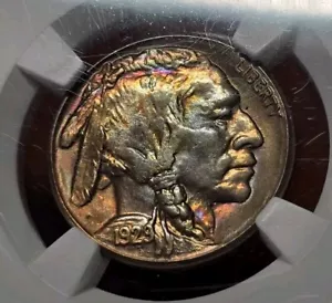1929 S Buffalo Nickel 5C NGC MS66 Rainbow Toned Monster Toning Color Coin - Picture 1 of 13