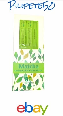 Polvo de té verde orgánico MATCHA 80 tubos de té por caja-cajas Harmony Pure~SABROSO Foto 1 de 4