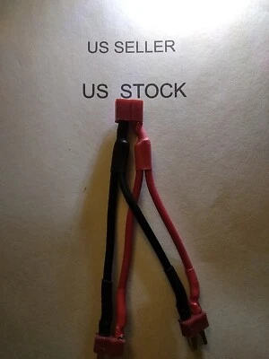 Deans Parallel Connector 14 AWG T Plug Adapter Lead 14 Gauge  - Image 1 of 4