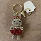 Girl Bunny In A Red Dress Key Chain Or Purse Lk