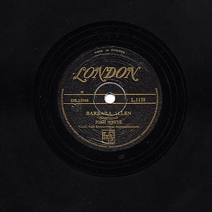 JOSH WHITE FOLK 78 BARBARA ALLEN / GAL WITH THE DELICATE AIR GOLD LONDON L1138 E - Picture 1 of 2