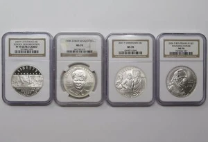 1998, 2006, 2x 2007 Silver Commemorative Dollars NGC PF70 MS70 28938 - Picture 1 of 9